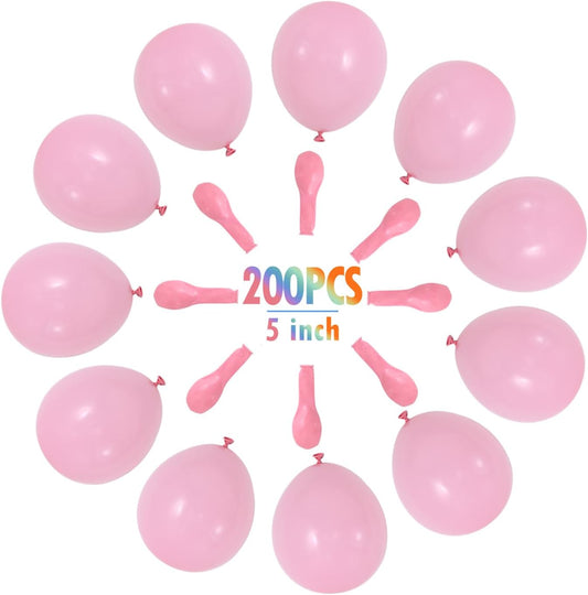 200 Pcs 5 Inch Pastel Pink Balloons Small Baby Pink Balloons Mini Light Pink Macaron Party Latex Ballons round Baloons for Birthday Wedding Bridal Baby Shower Anniversary Party Decorations