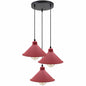 Retro Industrial Hanging Chandelier Ceiling Cone Shade pink colour