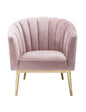 31inches X 32inches X 34inches Pink Velvet Gold Upholstery Wood Accent