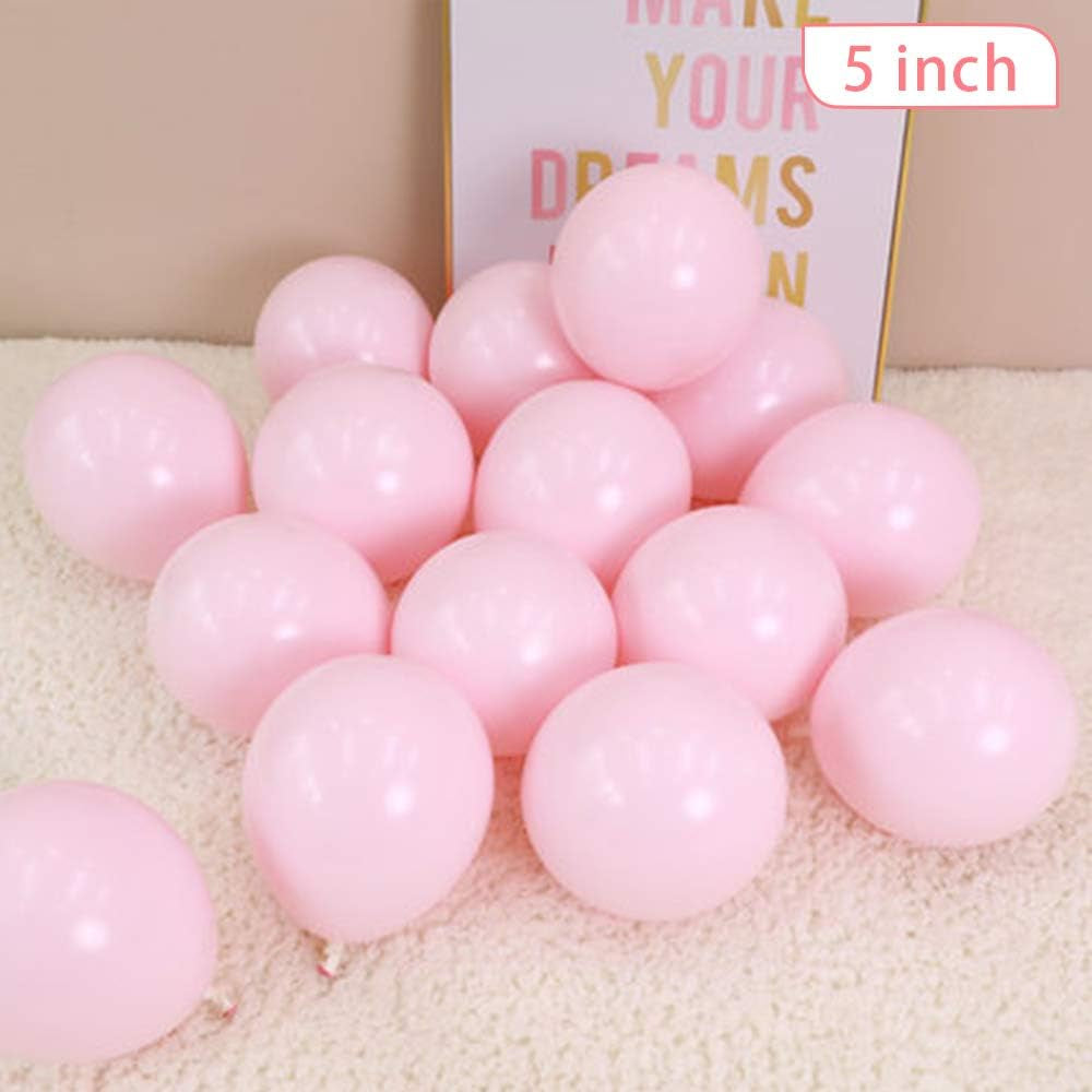 200 Pcs 5 Inch Pastel Pink Balloons Small Baby Pink Balloons Mini Light Pink Macaron Party Latex Ballons round Baloons for Birthday Wedding Bridal Baby Shower Anniversary Party Decorations