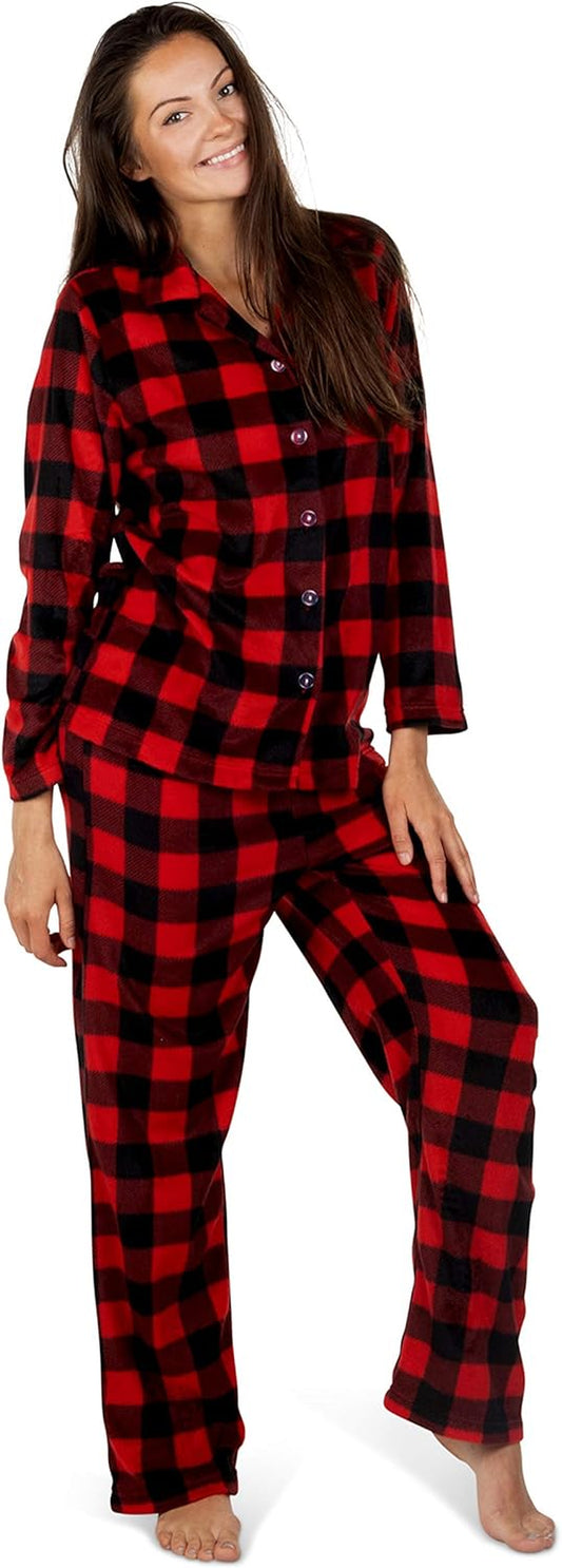 Women'S Warm and Cozy Plush Fleece Winter Pajama Set Teen and Girls