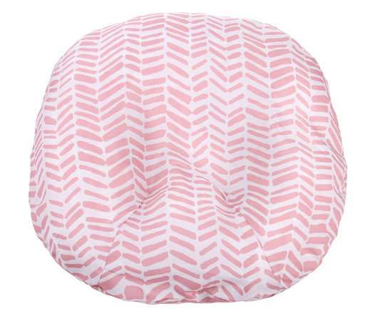 Water Resistant Removable Cover for Newborn Lounger | Pink Herringbone Design | Premium Quality Soft Wipeable Fabric | Great Baby Girl Shower Gift (Pink Herringbone)