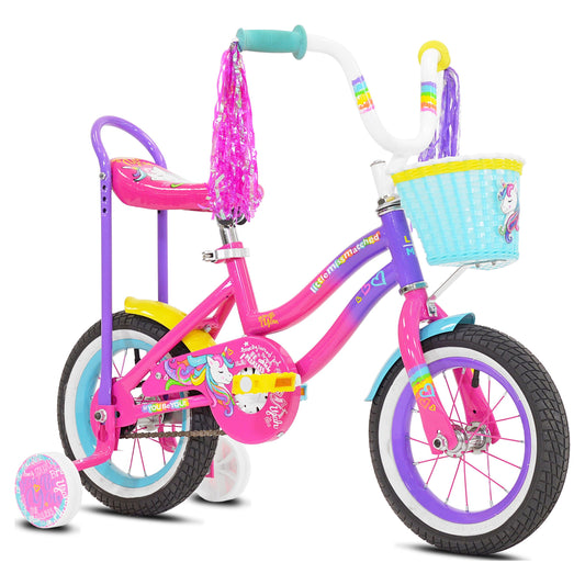 12 In. Girl'S Let You Be You Unicorn, Child'S Bicycle, Pink and Purple