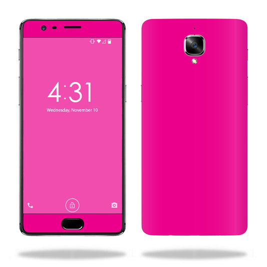 MightySkins ONPLUS3-Solid Hot Pink Skin for OnePlus 3 Wrap Cover Stick