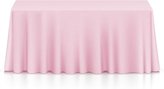 - 90" X 132" Premium Tablecloth for Wedding/Banquet/Restaurant - Rectangular Polyester Fabric Table Cloth - Pink