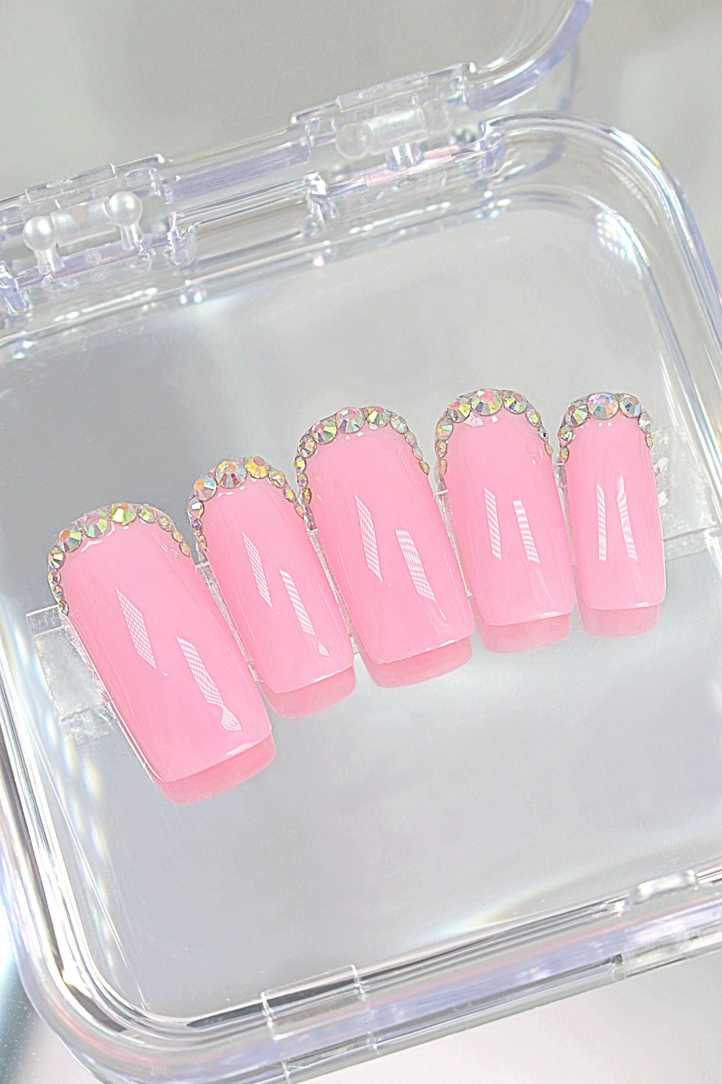 “Pink Sparkles” Press On Nails Set