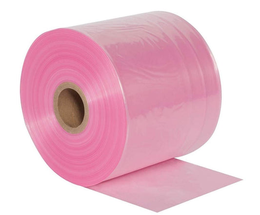 Roll of Pink Anti-Static Poly Tubing 24” X 1075’. Heavy-Duty Poly