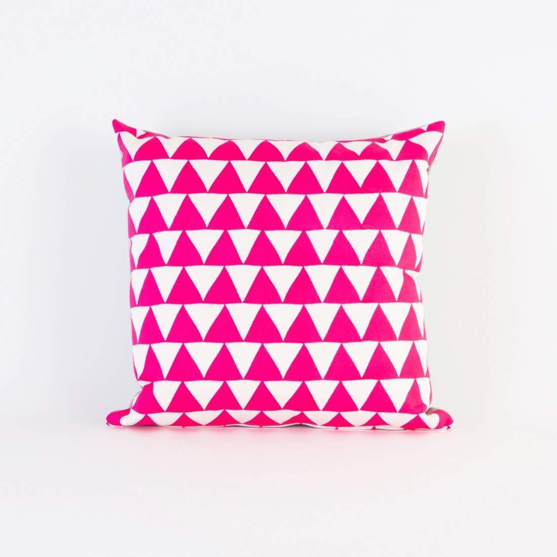 Hot Pink Mountains of Montana Triangle Screen Print Organic Pillow